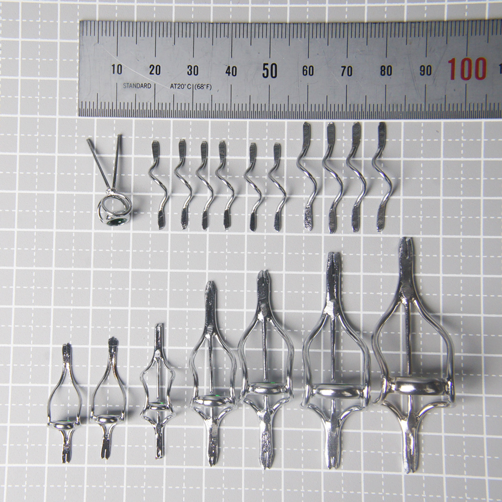 イシダイ竿用ガイドセット クリスタルグリーン｜ハンドメイド 釣具 イシダイ 竿 ロッド リング ガイド [1746]