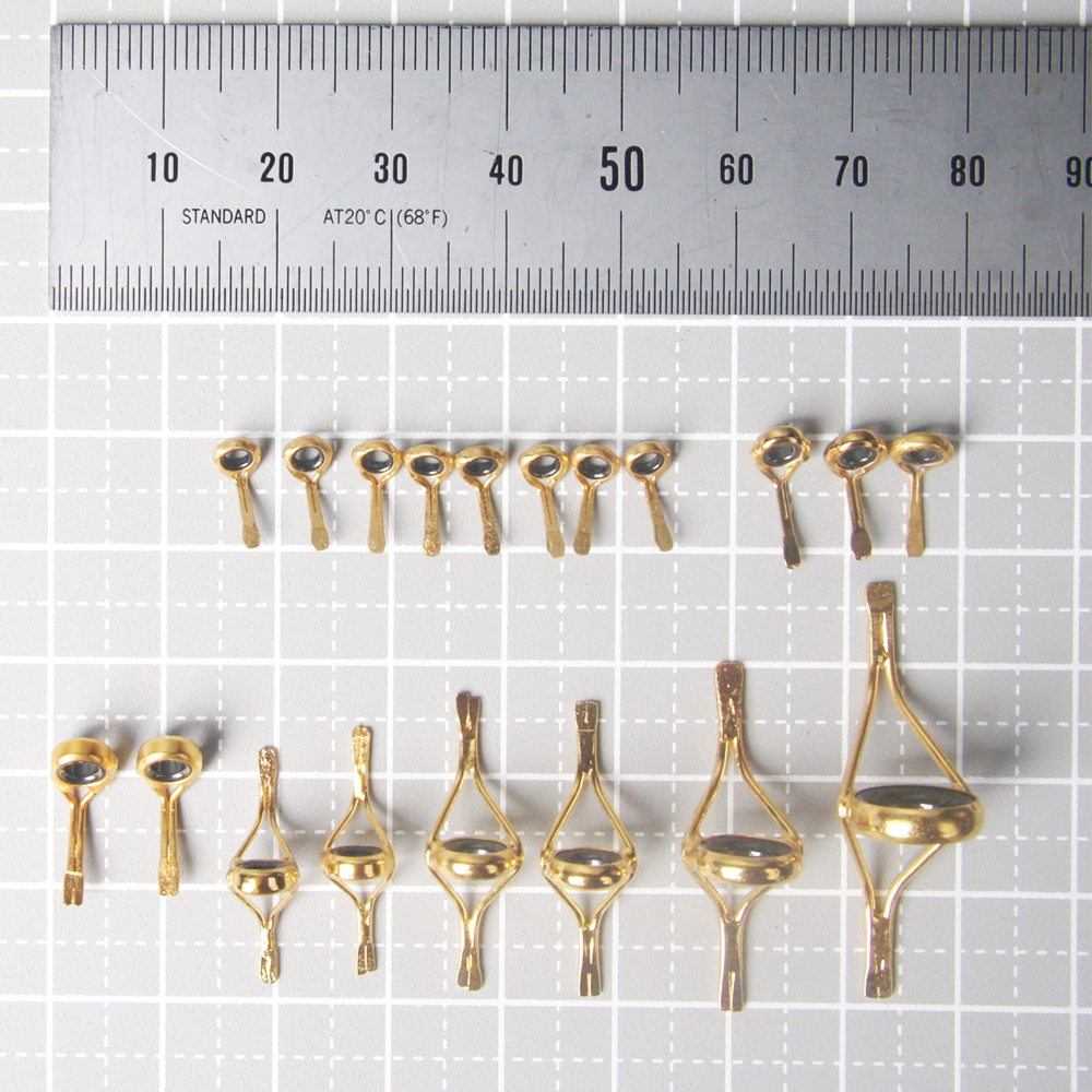 ヘチ竿用ガイドセット金メッキ｜ハンドメイド 釣具 ヘチ 竿 [1750]