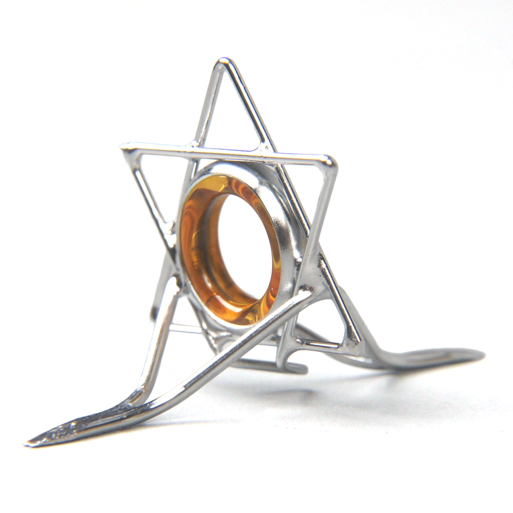 星ガイド クリスタルアンバー｜ハンドメイド 釣具 竿 フライガイド [1756]