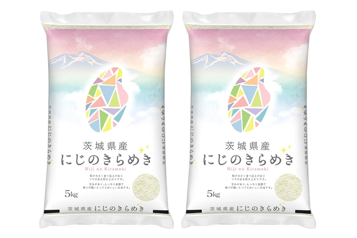 新米【令和7年産】茨城県産 にじのきらめき 白米 10kg (5kg×2袋)｜お米 おこめ 精米 直送 産直 稲敷 茨城 [1806]