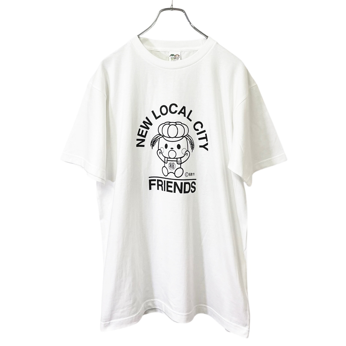 稲敷市オリジナルTシャツ「いなのすけTシャツ」[白・Lサイズ]｜オリジナル 半袖 シャツ イラスト プリント アパレル かわいい [1589]