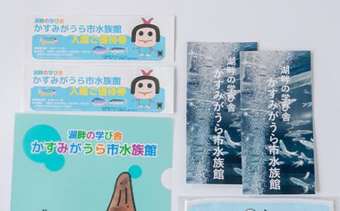 かすみがうら市水族館優待券とオリジナルハンカチ＆クリアファイル