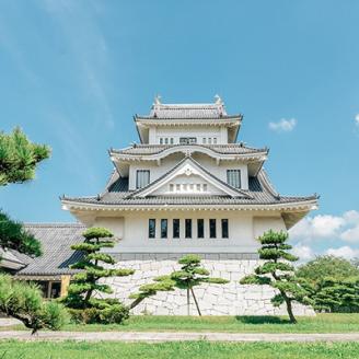 「伊藤幾久造 歴史画」御城印帳(赤)と「笠松城」御城印のセット　かすみがうら市歴史博物館招待券5枚付