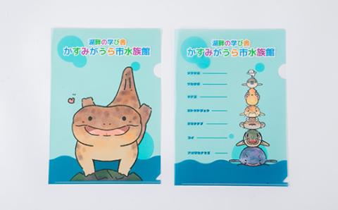 かすみがうら市水族館優待券とオリジナルハンカチ＆クリアファイル