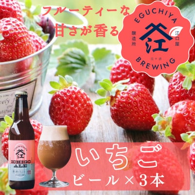 霞ヶ浦いちごエール 茨城県産 330ml×3本セット【配送不可地域：離島】