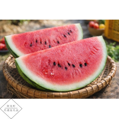 【阿見町共通返礼品】茨城県阿見町産大玉すいか(羅王ザ・スイート)3L(1玉)1箱8～9kg