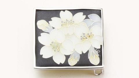 「桜川七宝」白雲桜ペンダント＆ブローチ ／ 母の日 プレゼント ジュエリー 作家 伝統工芸 森千鶴子[AH025sa]