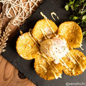 ＜お歳暮熨斗付＞半熟せんべい 5袋詰合せ×2箱(10袋) クアトロセット 半熟カレーせん 半生しょうゆせん 半熟もんじゃ煎餅 半熟キャラメルせんべい カレー味 かつおだし 甘辛ソース[AO013sa]