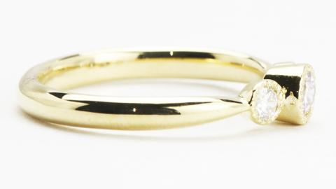 ミル留めの桜ピンクのラウンドブリリアンカットリング ピンクダイヤモンド サイドダイヤ ジュエリー ゴールド k18 ギフト 指輪 記念 贈り物 リング アクセサリー ジュエリー [AH034sa]