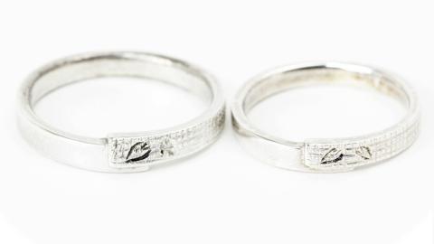 結城紬ペアリング2本セット ペアリング プラチナ 伝統工芸 結婚指輪 ギフト 記念 贈り物 贈答用 リング アクセサリー ジュエリー ジュエリーマーノ 桜川市 [AH054sa]