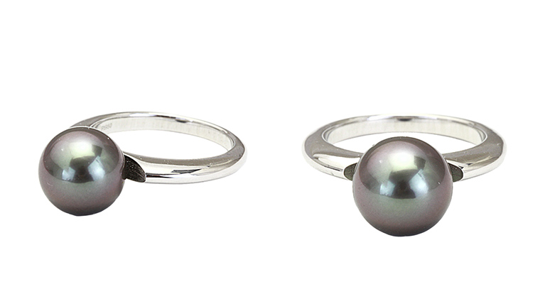 黒蝶真珠 9.5-10mm プラチナ 950製 地金 使用 リング ( ダイヤモンド 無し ) フォーマル 冠婚葬祭 真珠 ペンダント ネックレス ジュエリー ギフト 記念 贈り物 贈答 プレゼント [AH137sa]