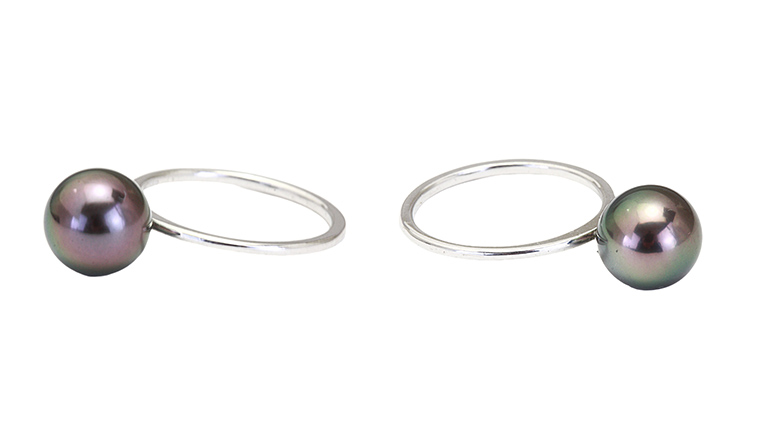 黒蝶真珠 9.0mm k18wg製 リング ( ダイヤモンド 無し ) フォーマル 冠婚葬祭 真珠 ペンダント ネックレス ジュエリー ギフト 記念 贈り物 贈答 プレゼント [AH139sa]