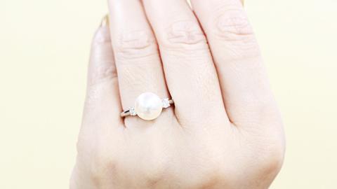 プラチナ950製地金 たっぷり花珠 8.5－9mm ダイヤモンドリング 指輪 ギフト 記念 贈り物 贈答用 アクセサリー ジュエリー ジュエリーマーノ 桜川市 [AH107sa]