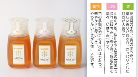 【数量限定】 山桜 はちみつ と春の 田舎 はちみつ の 3種 ギフトセット [Ｂ3山桜] 【茨城県共通返礼品／五霞町】 280g×3 ボトル 生ハチミツ 非加熱 国産 [BS004sa]