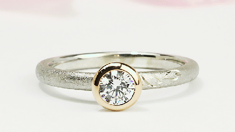 ラウンドブリリアントカット桜彫のリング ダイヤモンド ピンクゴールド ダイヤ ジュエリー 記念 ギフト 贈り物 プレゼント プラチナ 指輪 [AH014sa]