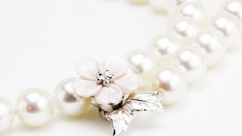 桜のピンクシェル貝ペンダントと9.5mm大珠和珠ネックレス 真珠 和珠真珠 パール ネックレス ペンダント SV925 ギフト 贈答用 記念 贈り物 プレゼント [AH016sa]