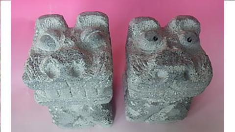 シーサー 石 ストーン 縁起物 雑貨 職人 伝統工芸 伝統工芸品 置き物 飾り 玄関 庭 ガーデニング おしゃれ 茨城県 桜川市 贈り物 [AP008sa]