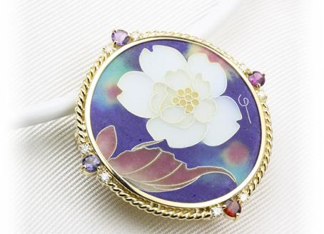 「桜川七宝」初重桜ペンダント ／ 母の日 プレゼント ジュエリー 作家 伝統工芸 森千鶴子 [AH026sa]