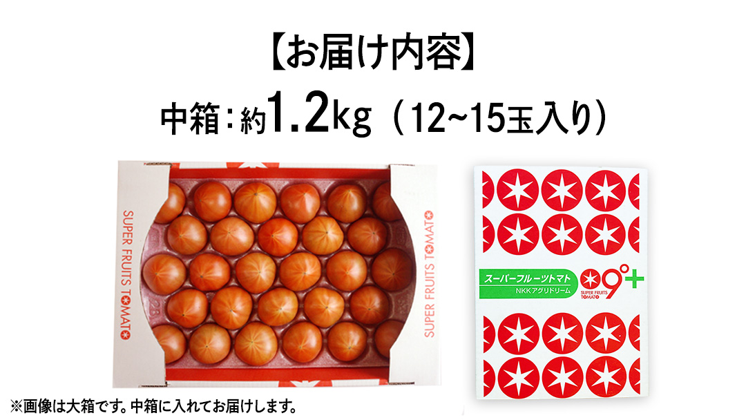 【母の日専用】 スーパーフルーツトマト 中箱 約1.2kg ×1箱 糖度9度以上 《5月4日～10日お届け メッセージカード付》 トマト とまと 野菜 母の日 ギフト 贈り物 プレゼント 感謝 記念日 [BC067sa]