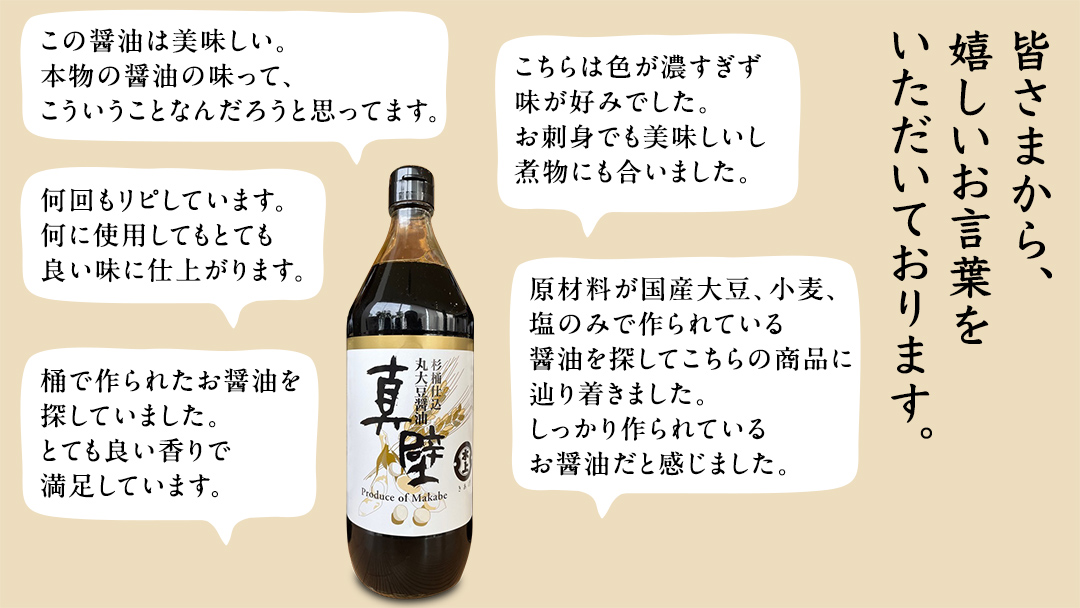 丸大豆醤油・真壁 2本セット 【 限定 100セット 】 900ml×2本 きあげ醤油 鈴木醸造 木桶仕込み しょうゆ しょう油 調味料 老舗 桜川市 [EP002sa]