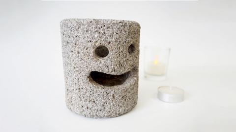 石のキャンドルポット「いしおさん」 キャンドルホルダー キャンドルポット キャンドル インテリア  [AE002sa]