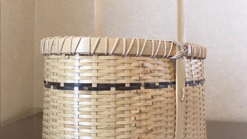 竹工芸品 手提げ 竹細工 バスケット かご 和風 手作り 工芸品 伝統工芸 限定 [BF004sa]
