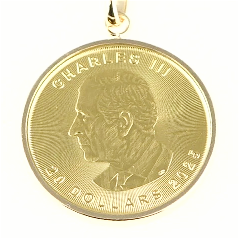 k24純金 メイプル リーフコイン 1/4oz ペンダントトップ 純金 k24 ネックレス ジュエリー アクセサリー ギフト プレゼント 贈り物 [AH135sa]