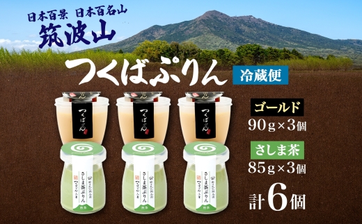 ゴールドぷりん ＆ さしま茶ぷりん 各3個 計6個 つくばぷりん プリン ぷりん さしま茶 茶 お茶 牛乳 ミルク 卵 スイーツ 贅沢 洋菓子 おやつ 和スイーツ 冷菓 ご褒美 デザート 人気 グルメ お取り寄せ ギフト プレゼント 送料無料 ふじ屋 茨城県 桜川市 [EW019sa]