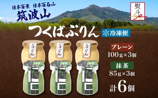 無地熨斗 つくばぷりん プレーン ＆ 抹茶ぷりん 各3個 計6個 冷凍 プリン ぷりん 抹茶 まっちゃ 茶 お茶 スイーツ 洋菓子 おやつ 冷菓 贅沢 ご褒美 デザート 和スイーツ 人気 グルメ お取り寄せ ギフト プレゼント 贈り物 つくば 送料無料 ふじ屋 茨城県 桜川市 [EW026sa]