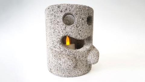 石のキャンドルポット「いしおさん」手付 キャンドルホルダー キャンドルポット キャンドル インテリア [AE003sa]