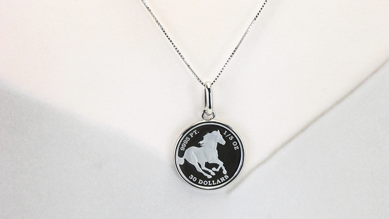 Pt1000 純プラチナ フォースコイン 1/5oz ペンダントトップ  プラチナ ネックレス ジュエリー アクセサリー ギフト プレゼント 贈り物 [AH133sa]