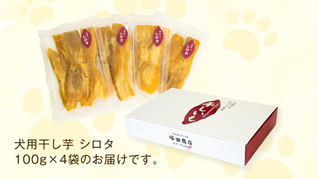 犬 の おやつ 干し芋 シロタ ( 100g × 4袋 ) 国産 手作り さつまいも 芋 お菓子 小分け 個包装 少量 栄養 食物繊維 噛みごたえ ドッグフード わんちゃん わんこ ペット ペットフード マツコの知らない世界 [EE016sa]