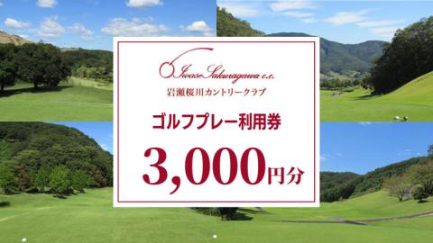 岩瀬桜川カントリークラブ ゴルフプレー利用券 3,000円分 茨城県 桜川市 桜川 ゴルフ ゴルフ場 プレー 利用券 チケット 補助券 プレー券 [CW001sa]