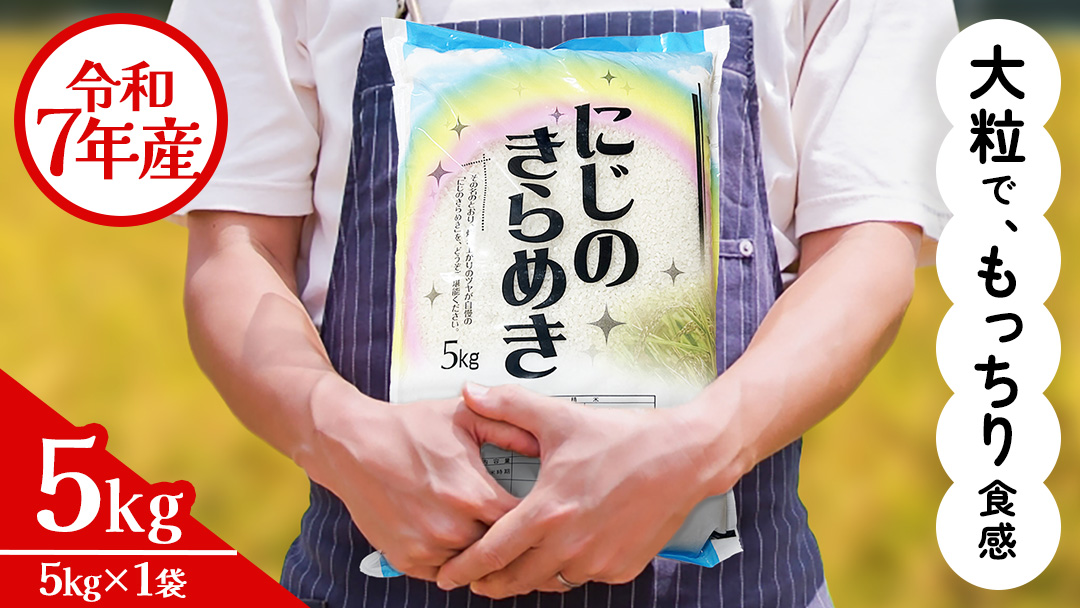 令和7年産 にじのきらめき 5kg ( 5kg × 1袋 ) お米 ごはん 精米 コメ 白米 国産 茨城県 桜川市 銘柄米 [AX015sa]