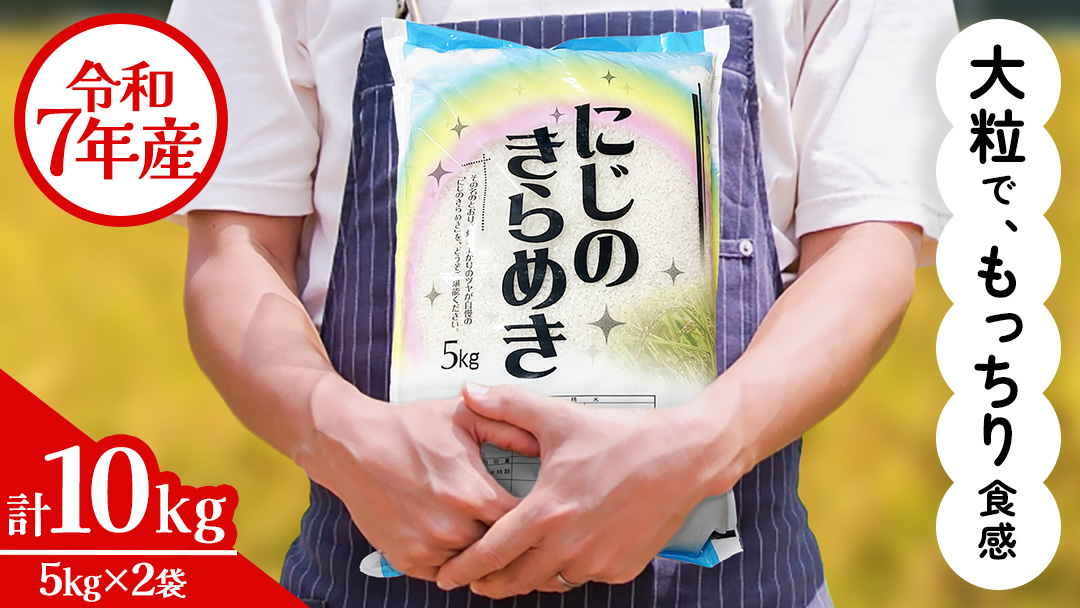 令和7年産 にじのきらめき 10kg ( 5kg × 2袋 ) お米 ごはん 精米 コメ 白米 国産 茨城県 桜川市 銘柄米 [AX016sa]