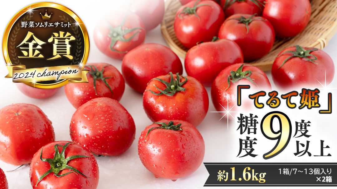《 テレビで紹介 》【 2026年収穫分 先行予約 】 糖度9度以上 スーパーフルーツトマト てるて姫 小箱 約800g × 2箱 【7?13玉/1箱】 フルーツトマト ブランドトマト 野菜 ギフト 贈答 青空レストラン アド街ック天国 グッドモーニング 黄金のワンスプーン [BC036sa]