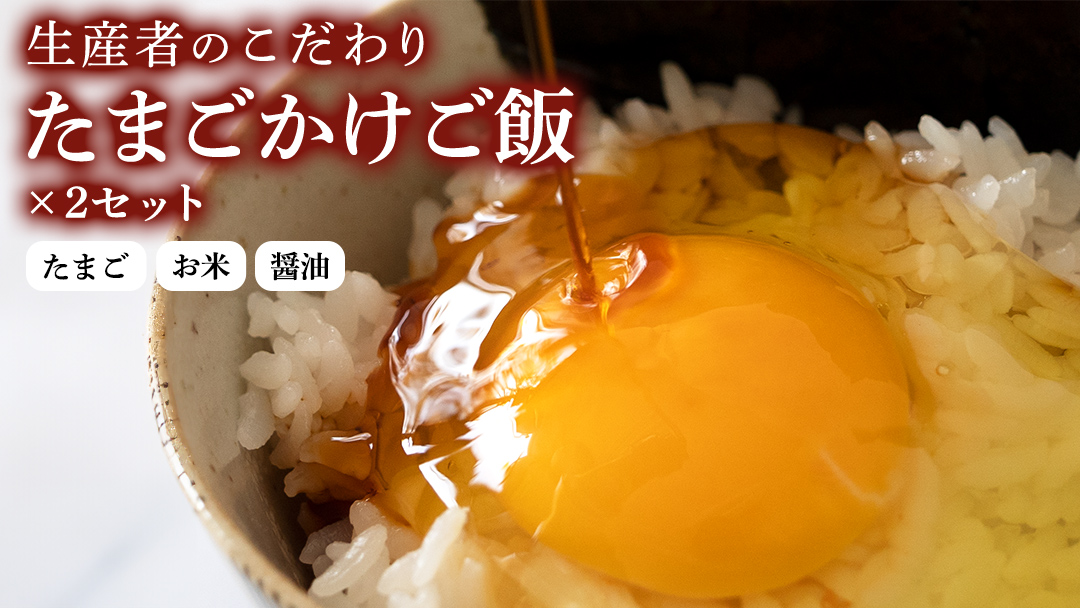 生産者のこだわり！たまごかけ ご飯セット (上ホ醤油（株）ぶっかけ卵に醤油150ml×2 たまご 32個 産直米 2kg) 産地直送 たまご 玉子 生卵 鶏卵 タマゴ 平飼い 卵 非遺伝子組換え [BT009sa]