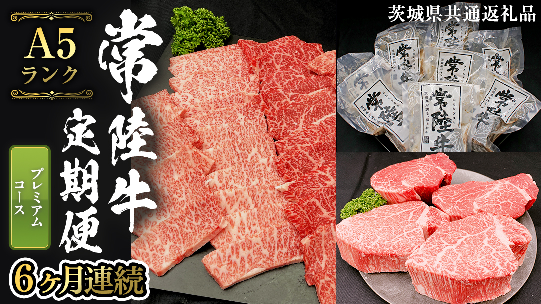 【 定期便 6ヶ月 連続 】 常陸牛 最高級 A5 ランク のみ プレミアム コース 茨城県共通返礼品 黒毛和牛 国産黒毛和牛 和牛 国産 牛肉 牛 お肉 肉 ひたち牛 [CD033sa]
