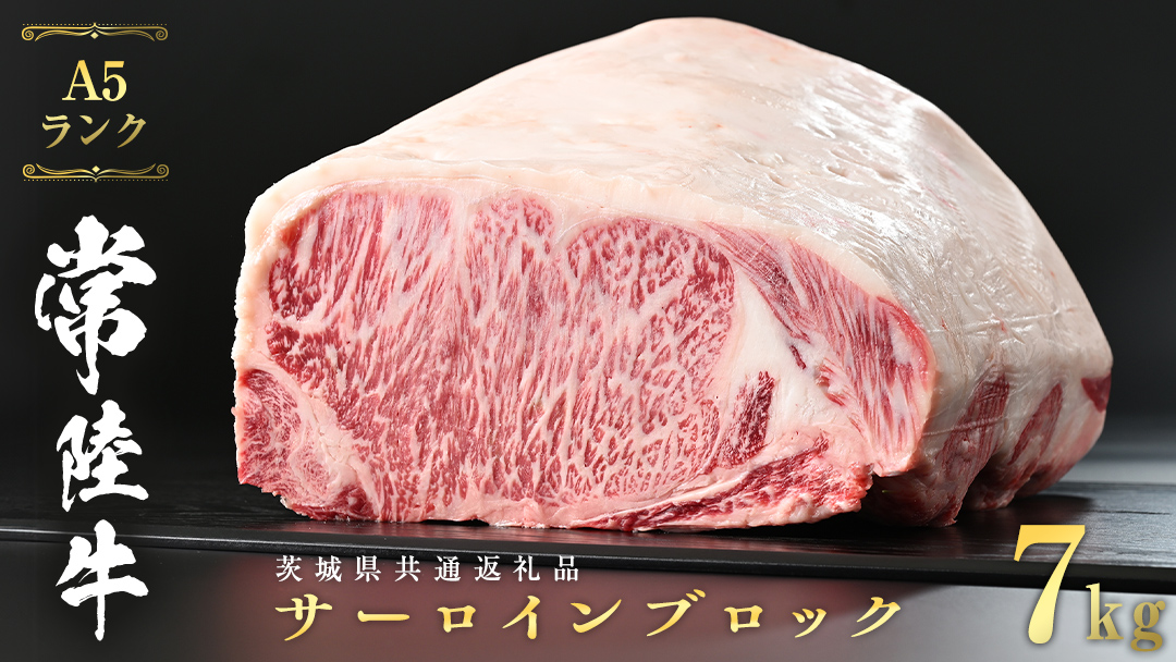 常陸牛 A5 等級 サーロイン ブロック 7kg ( 茨城県共通返礼品 ) ステーキ 黒毛和牛 国産黒毛和牛 和牛 国産 牛肉 牛 お肉 肉 ひたち牛 [CD045sa]