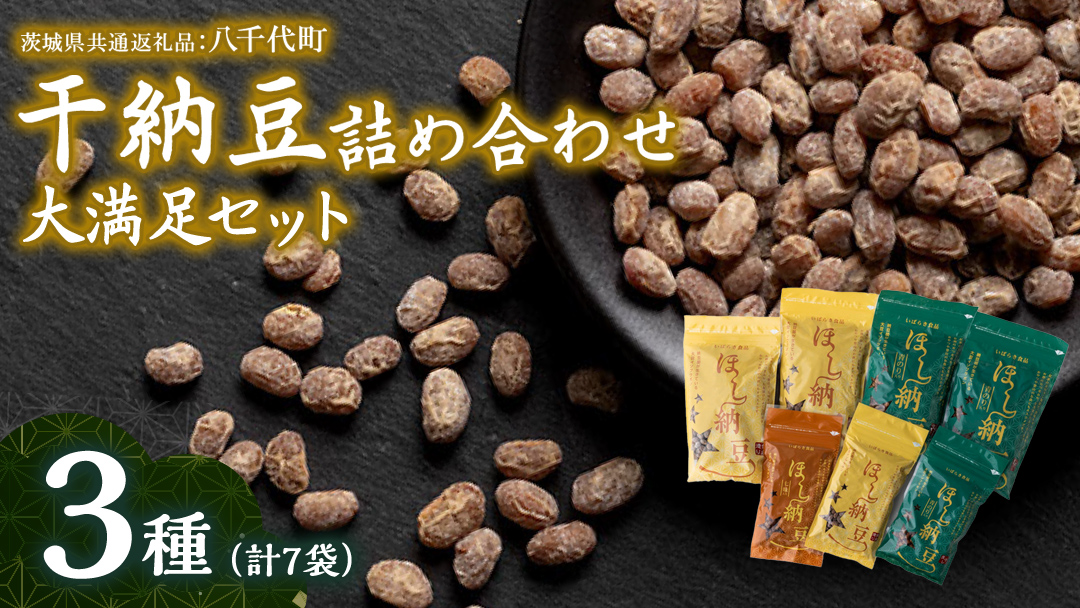 干納豆 詰め合わせ 大満足 セット 【茨城県共通返礼品／八千代町】 3種 おやつ おつまみ ドライナットウ ドライ納豆 ほし納豆 ベジタリアン 手軽 栄養 健康食品 [DW003sa]