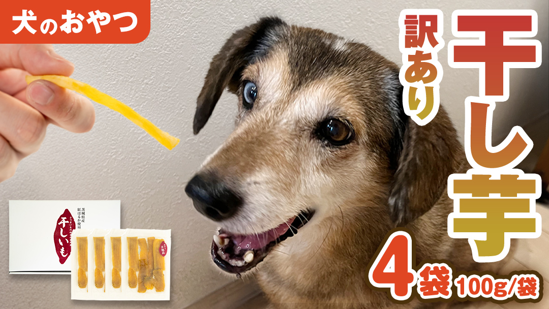 【 訳あり 】犬 の おやつ 干し芋 無選別 ( 100g × 4袋 ) 国産 手作り さつまいも 芋 お菓子 小分け 個包装 少量 栄養 食物繊維 噛みごたえ ドッグフード わんちゃん わんこ ペット ペットフード マツコの知らない世界 [EE018sa]