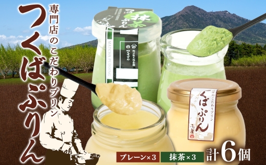 つくばぷりん プレーン ＆ 抹茶ぷりん 各3個 計6個 冷凍 プリン ぷりん 抹茶 まっちゃ 茶 お茶 スイーツ 洋菓子 おやつ 冷菓 贅沢 ご褒美 デザート 和スイーツ 人気 グルメ お取り寄せ ギフト プレゼント 贈り物 つくば 送料無料 ふじ屋 茨城県 桜川市 [EW004sa]