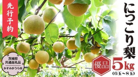 【2025年9月下旬から発送開始】《優品》 にっこり梨 5kg 6玉～8玉（茨城県共通返礼品／かすみがうら市） 鈴木農園 産地直送 フルーツ 甘い 直送 茨城 限定 にっこり [ED002sa]