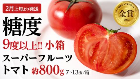 [2024年2月上旬発送開始]スーパーフルーツトマト 小箱 約800g(7〜13玉)×1箱 糖度9度以上 スーパーフルーツ トマト とまと 野菜 [BC068sa]