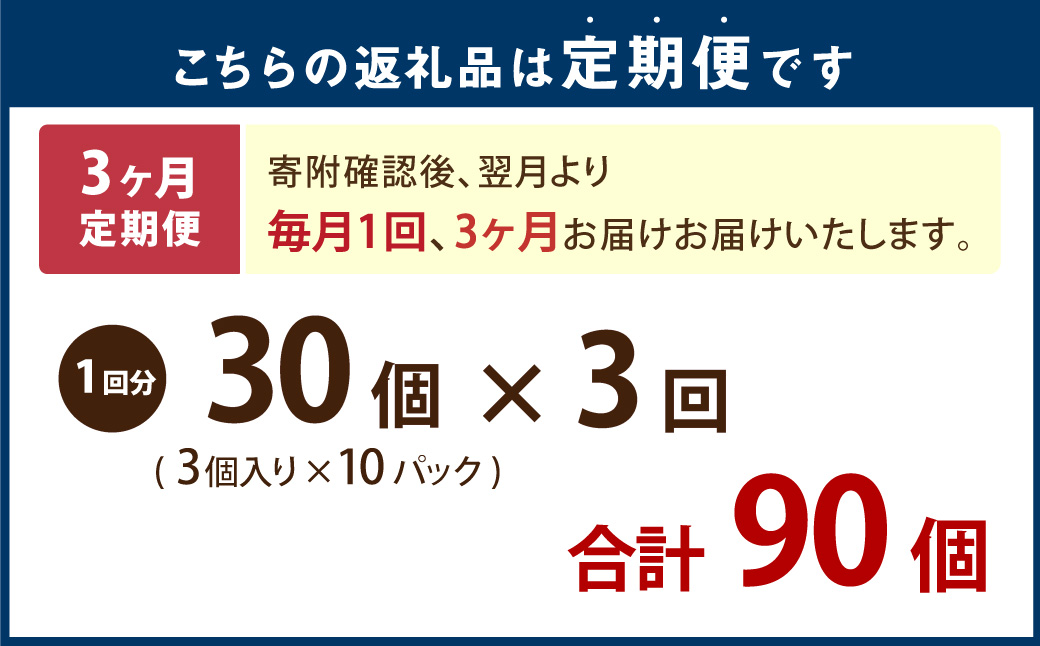 【3ヶ月定期便】ラーメン屋さんの焼き餃子（30個×3回） 合計90個 餃子 冷凍 レンジ調理