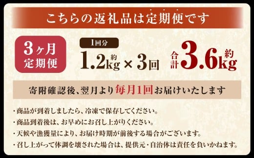 【3ヶ月定期便】 ［訳あり］ 国産秋鮭 北海道だし切り身 約1.2kg×3回 計約3.6kg