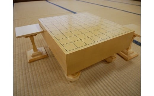 SS-27【 将棋盤 】 新カヤ 30号 足付き 駒台 セット 囲碁 将棋 木工品