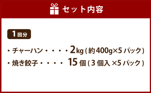 【3ヶ月定期便】東京食堂のチャーハンと焼き餃子（各5パック×3回）合計30パック