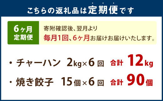 【6ヶ月定期便】東京食堂のチャーハンと焼き餃子（各5パック×6回）合計60パック