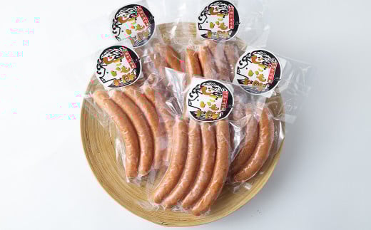 「じごいもの豚」特製あらびきソーセージ 4本入り×5袋 合計約900g